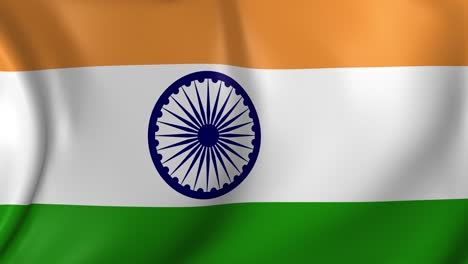 animación de video de la bandera de la india, movimiento lento de primer plano ondeando en el viento.