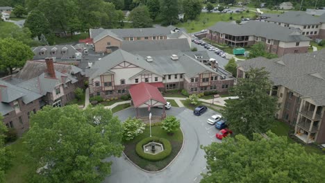 Aerial-drone-view-of-apartment-complex