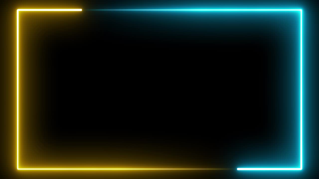 bucle de línea de neón abstracto en fondo negro para el fondo