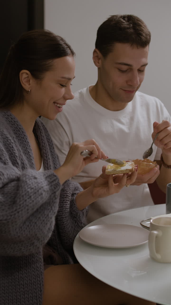 Couple Enjoying a Casual Breakfast Together