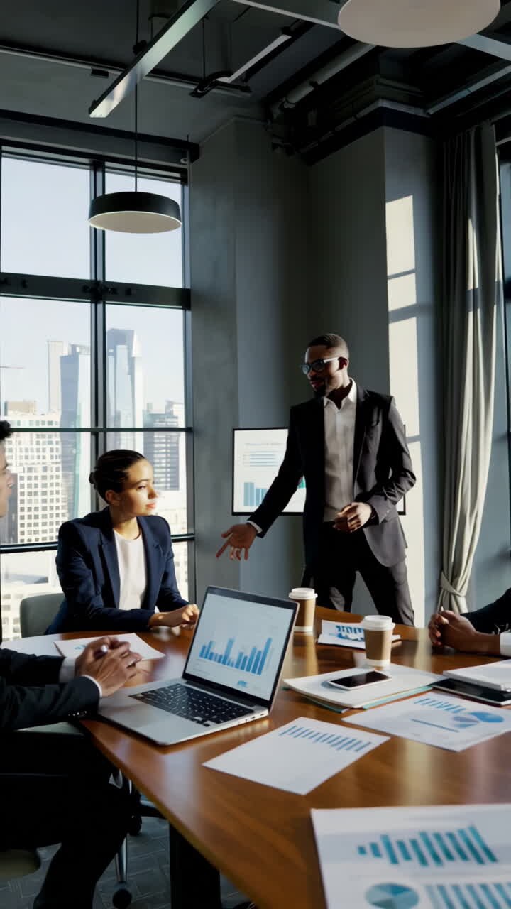 Business Meeting Presentation in a Modern Office