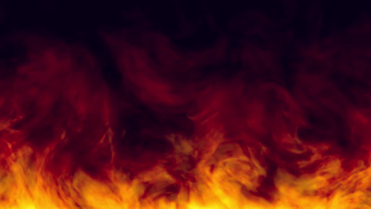 Fire on black background. Animation seamless loop.
