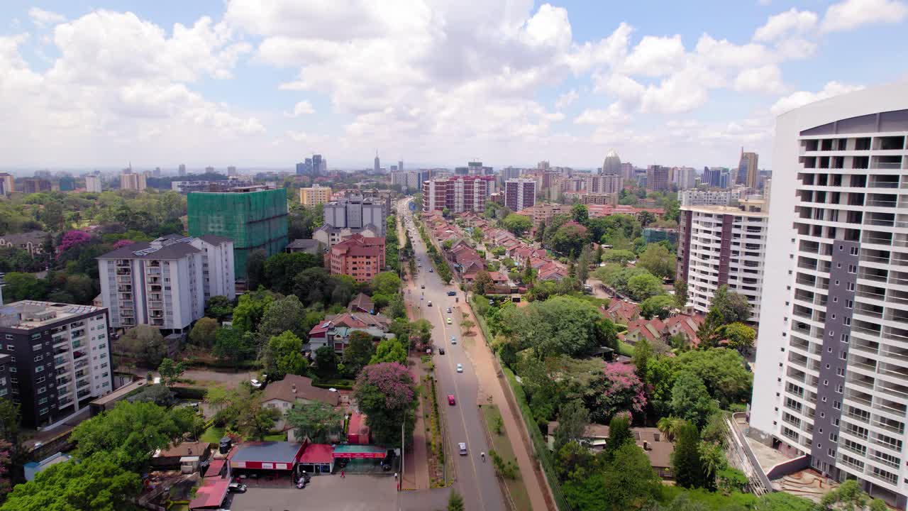 Filmato stock da drone di Kilimani a Nairobi