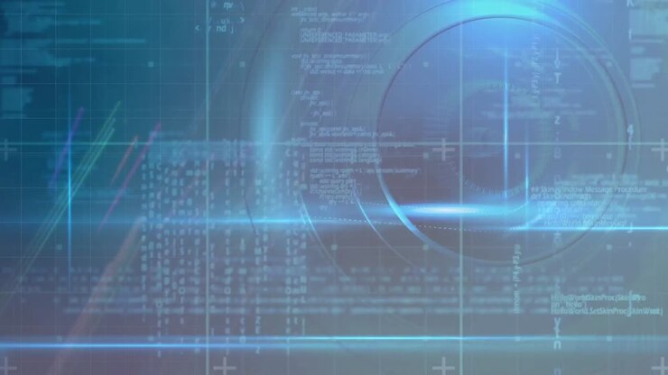 Animation of scope scanning and data processing over grid