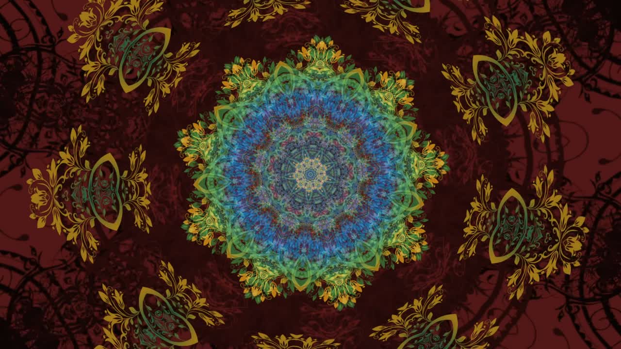 hermoso fondo de color mandala con efecto caleidoscopio
