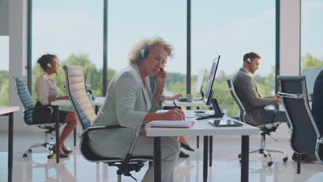 customer service team in modern office