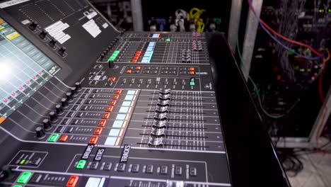 large production sound board for outdoor live concert