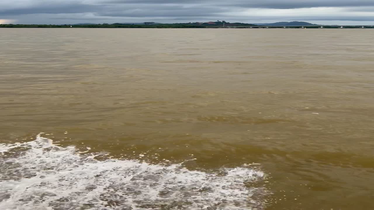The ferry crosses the Batang Lupar river, connecting Sebuyau and Triso as part of the coastal road route often used as a shortcut between Kuching and areas like Sarikei or Sibu