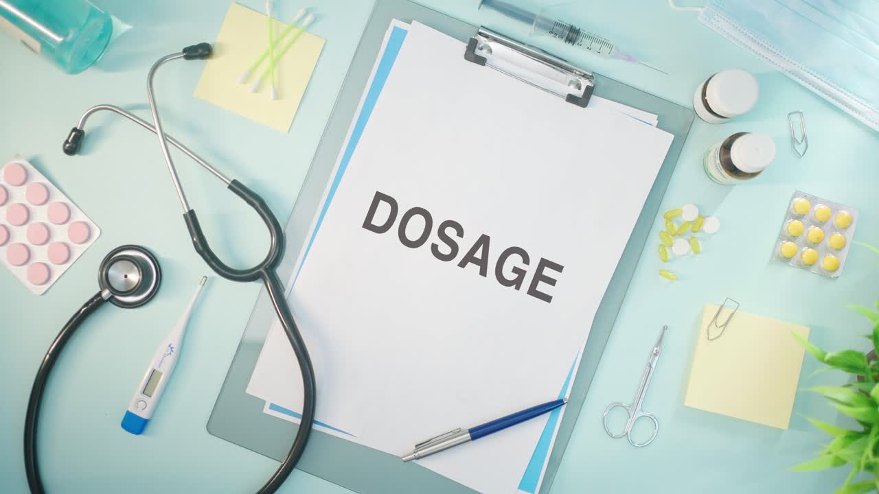 DOSAGE WRITTEN ON MEDICAL PAPER