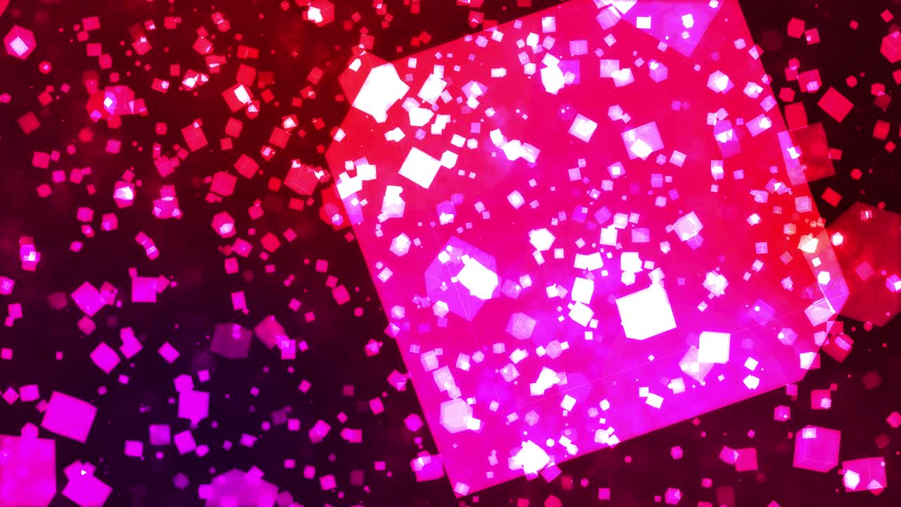 큐브 떠다니는 입자 애니메이션 모션 그래픽