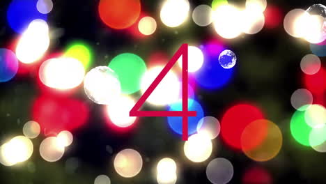 number 5 animated over colorful bokeh lights background