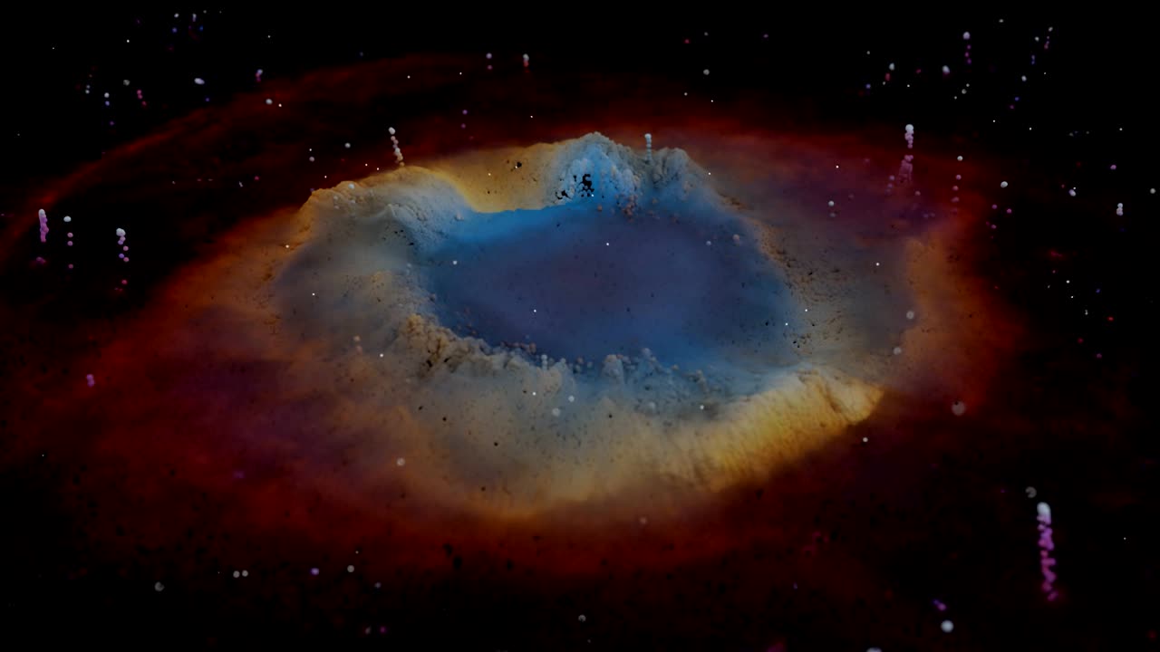 recreación única de partículas de la nebulosa de la hélice