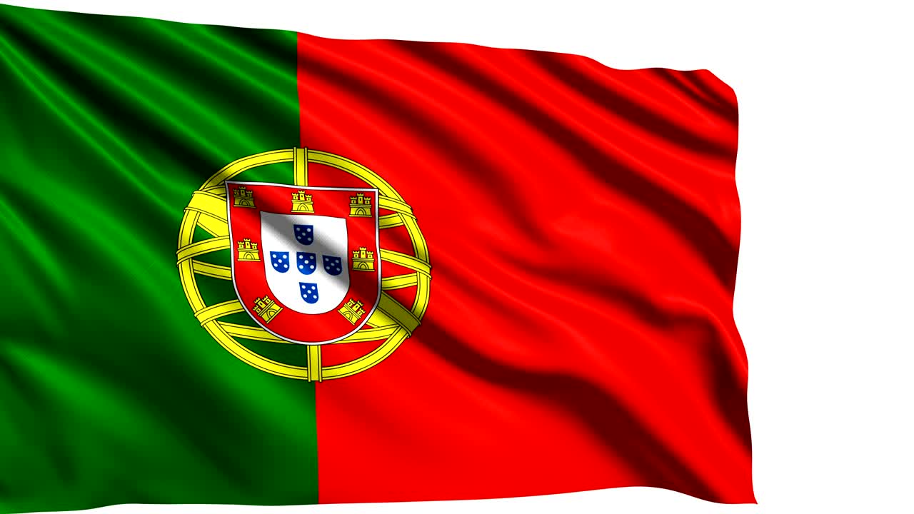ポルトガルの国旗は,風に織物構造で,アルファチャンネル (ループ可能な) を備えています.
