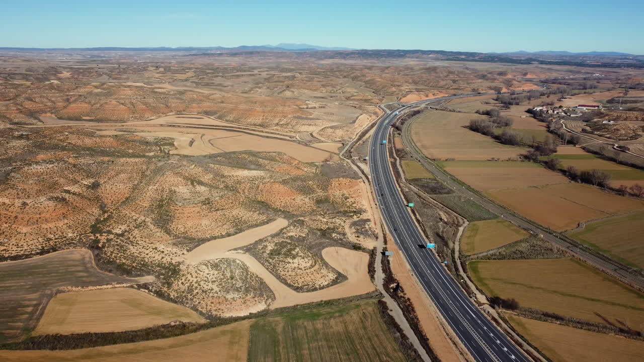 High-Angle View of Highway Through Rural Landscape