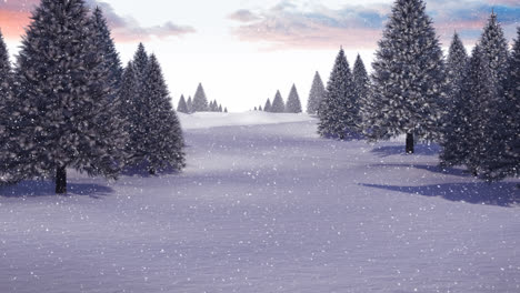 winter scenery and falling snow