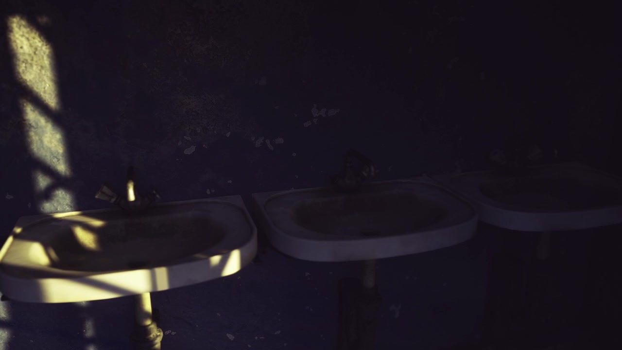 Morning light exposes hidden charm of forgotten urban restroom elements