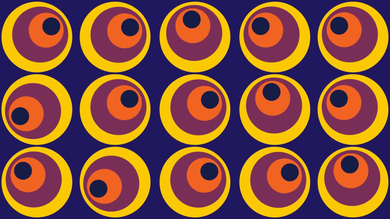 Animated background with circles. Geometric illustration in circular motion