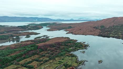 drone ring of kerry ireland flying to the sea wild atlantic way autumn morning