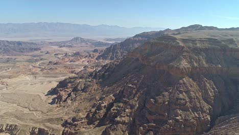 aerial footage of mountains and canyons in the negev desert in south israel