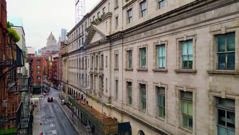 soho after rain, sunset in manhattan, vertical panorama