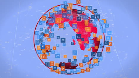 iconos de globos y aplicaciones digitales