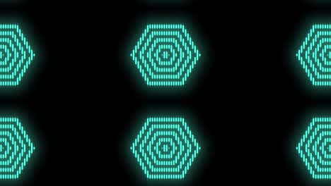 Modern green hexagons pattern with neon light
