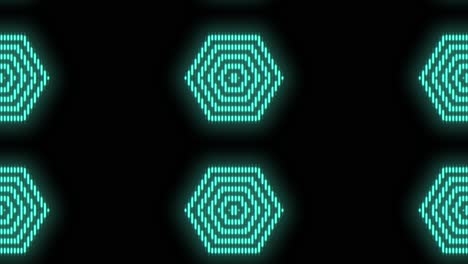 modern green hexagons pattern with neon light