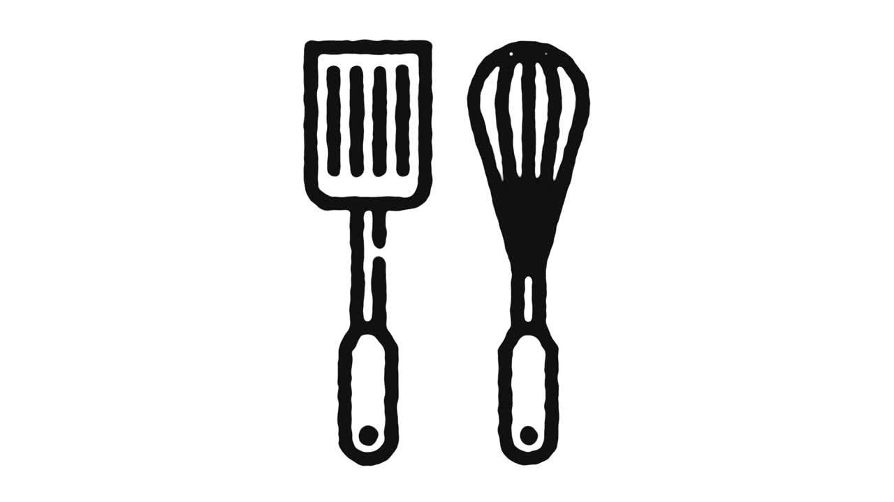 Cookware & Bakeware Icon Animation Footage & Alpha Channel