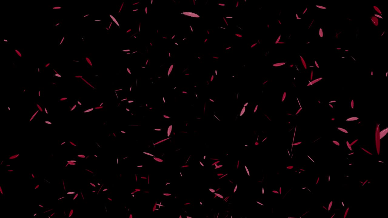 빨간 털 날아다니는 입자 모션 그래픽