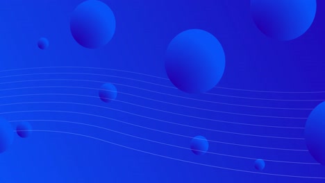 animation of 3d balls moving against blue background