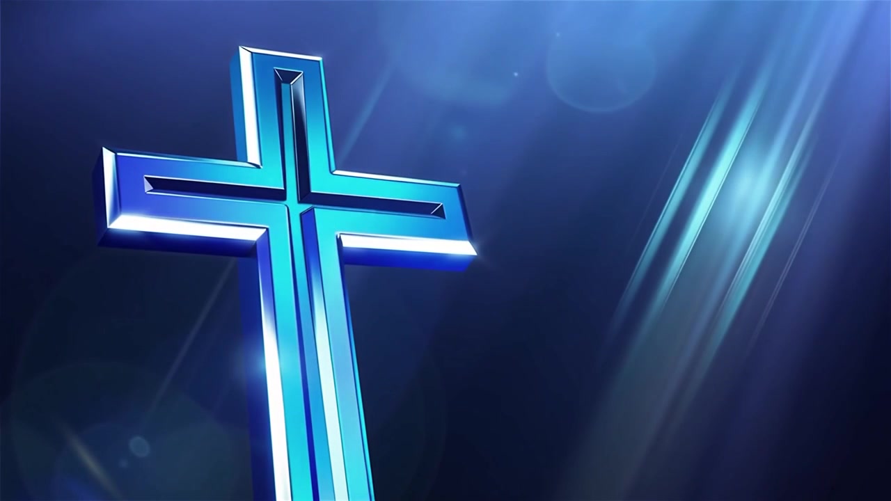 Croce Cristiana Luce Celestiale Sfondo per il Culto.
