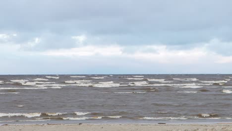 stormy beach scene