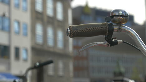 bike handlebar and city