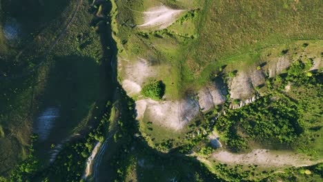 aerial view of rolling hills and valley