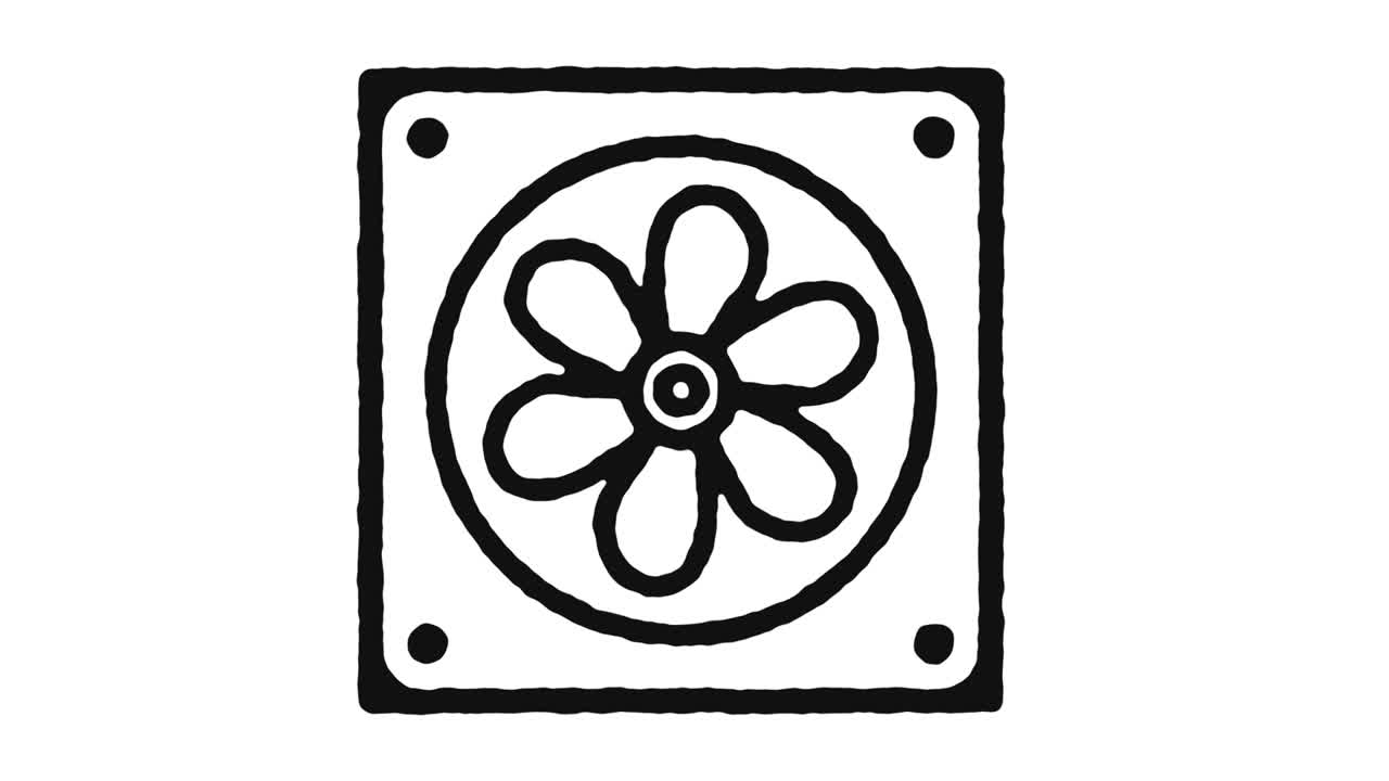 imágenes de animación del icono del aire acondicionado y canal alfa