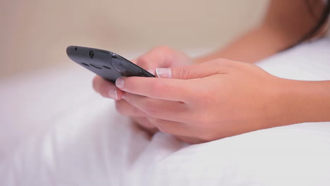 Woman-texting-with-her-mobile-phone