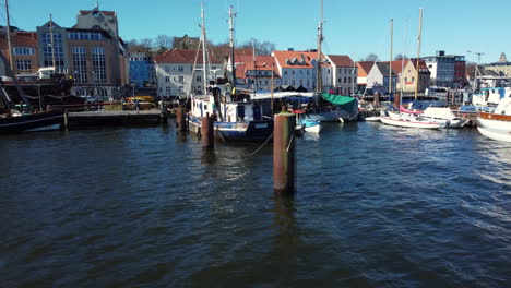 scenic harbor view in a european coastal town