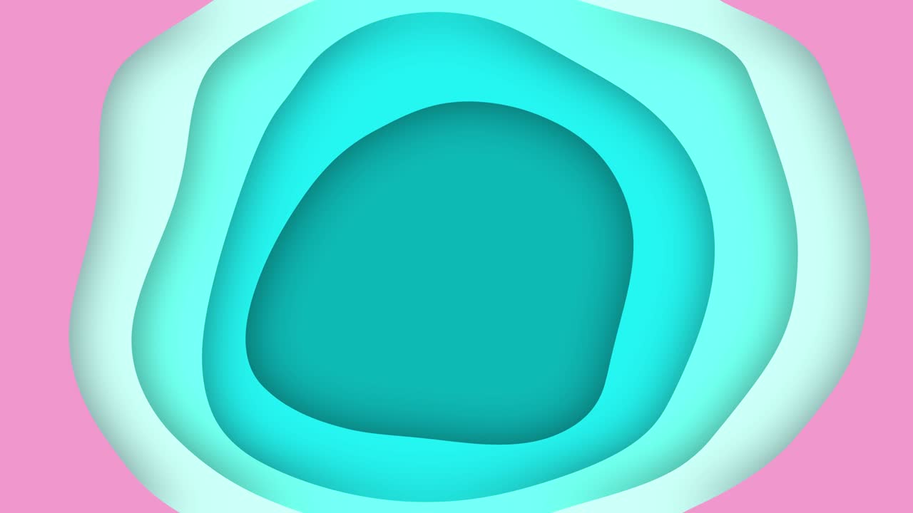 formas plásticas coloridas. fondo abstracto animación 3d bucle sin costuras. fondo abstracta 3d con coloridas ondas cortadas en papel. diseño moderno mejor para presentaciones