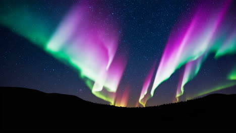 stunning aurora borealis over mountain range