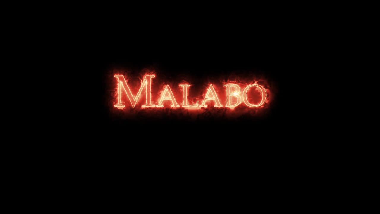 Malabo tulella kirjoitettuna. Silmukka.