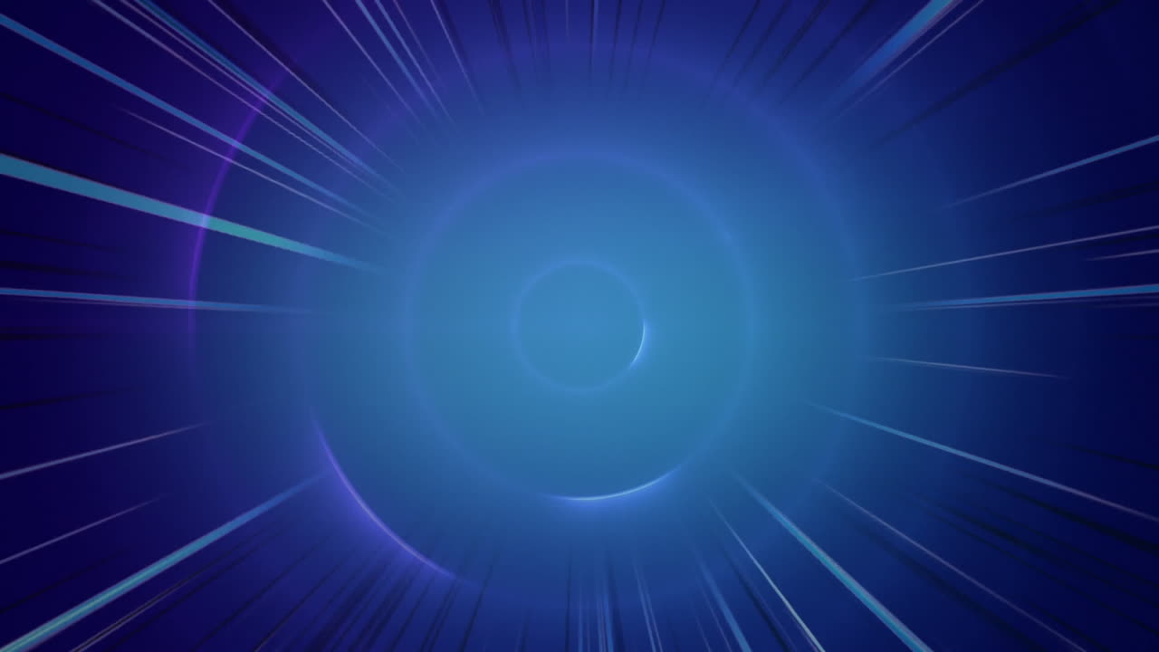 animación de rayos parpadeantes sobre círculos azules pulsantes