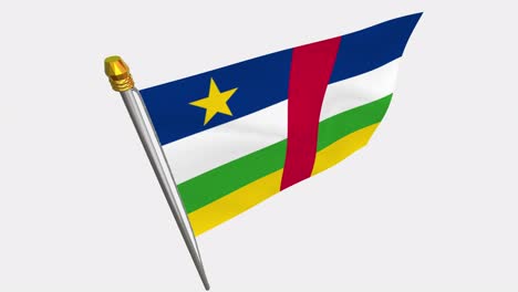 loop video of the central african republic flag  fluttering in the wind, slow motion video of 4k , with alpha channel