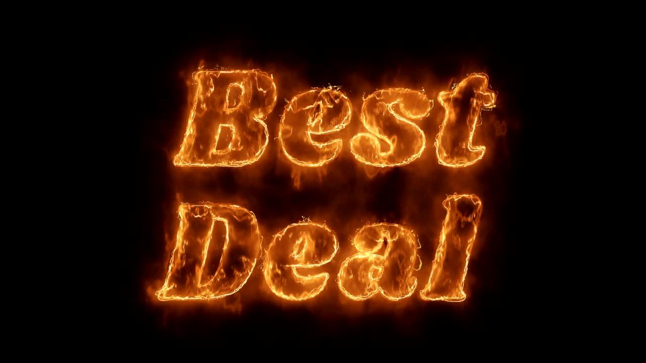 Best Deal Word Hot Animated Burning Realistic Fire Flame Loop.
