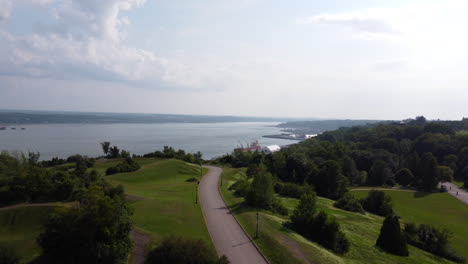 flying over plaine d'abraham in quebec