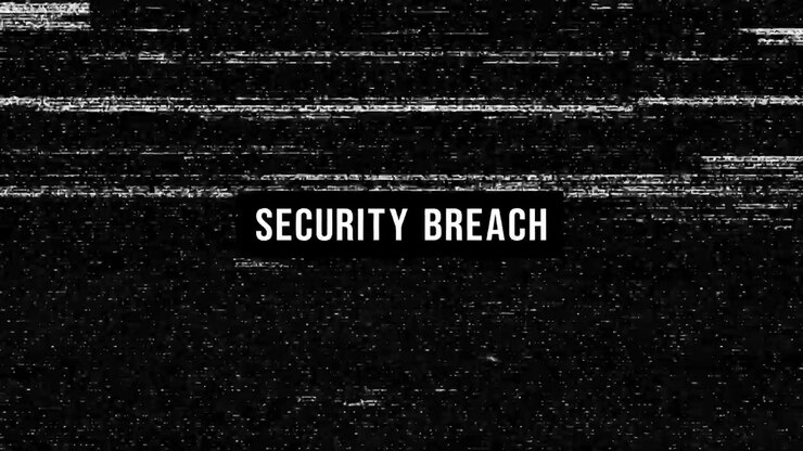Security Breach Text Overlay with Digital Glitch Effect