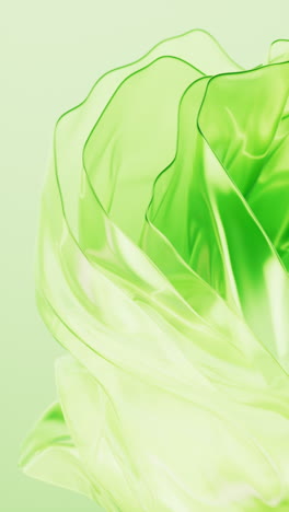 flowing transparent green multilayer glass background, 3d rendering.