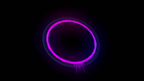 diseño de ondas de sonido círculo animado brillante. simulación de espectro de audio vibrante en fondo negro.