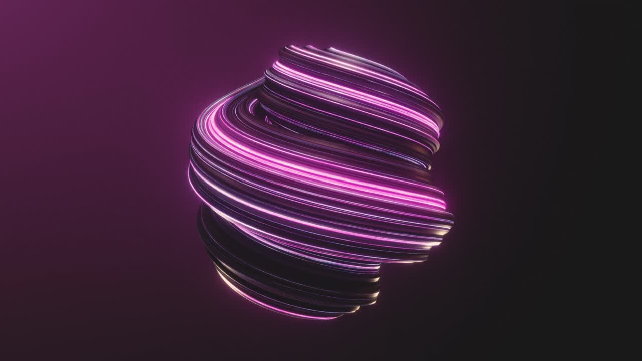 forma de espiral renderizada en 3d abstracta con luz de neón
