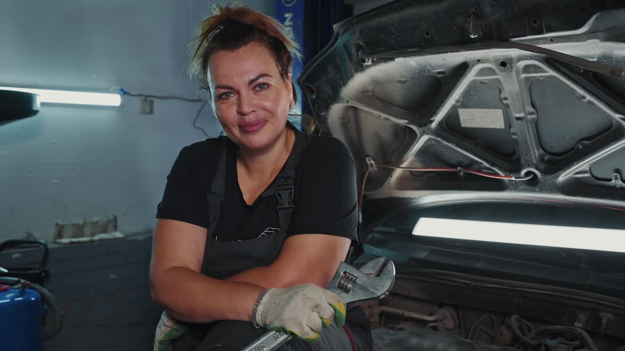 Female Mechanic in a Garage