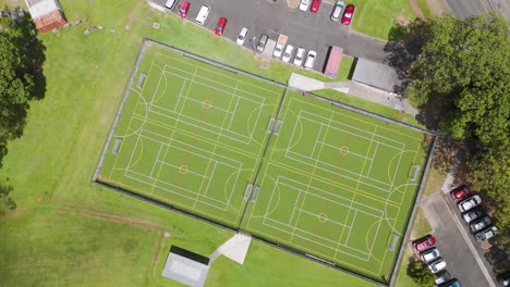 drone captures sports fields and surrounding area